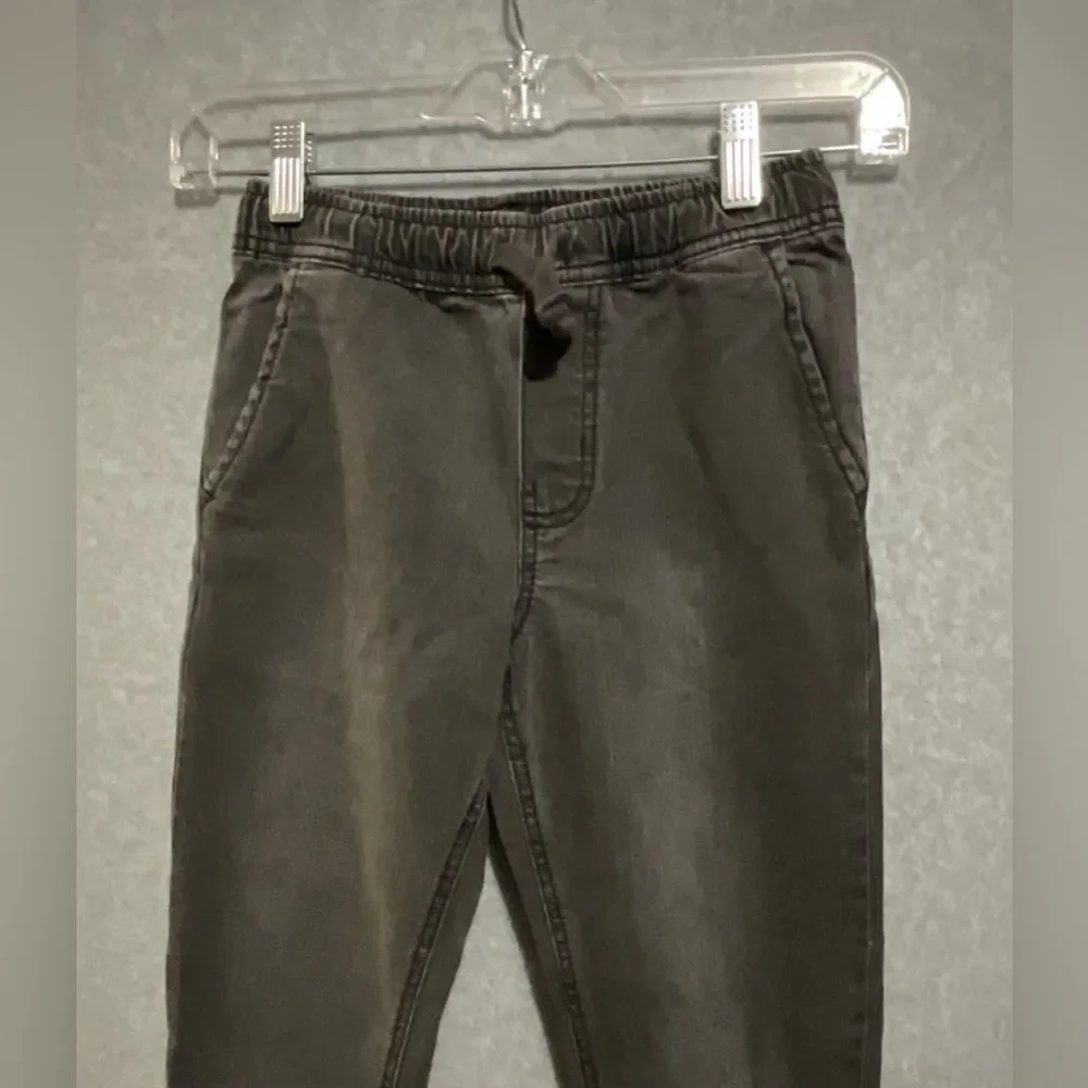 OshKosh B'gosh Girls Size 8 Washed Black Stretch Joggers Pull-On Twill Pants